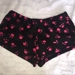 🐾 Black &Pink Fleece PJ Shorts